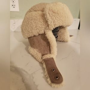 Vintage Cabelas Shearling and leather bomber hat